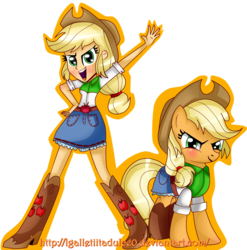 Size: 1600x1617 | Tagged: dead source, safe, artist:vixelzf, applejack, human, equestria girls, g4, clothes, equestria girls outfit, female, human ponidox, self ponidox, simple background, solo, square crossover, transparent background