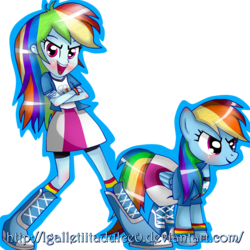 Size: 1500x1500 | Tagged: dead source, safe, artist:vixelzf, rainbow dash, human, equestria girls, g4, clothes, equestria girls outfit, female, human ponidox, self ponidox, simple background, solo, square crossover, transparent background