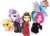 Size: 8241x6000 | Tagged: safe, artist:mactavish1996, artist:zoevulpez, applejack, pinkie pie, rainbow dash, sweetie belle, earth pony, pegasus, pony, unicorn, spiders and magic: rise of spider-mane, g4, absurd resolution, adult, amputee, artificial wings, augmented, blind, catsuit, clothes, crossover, female, future, jacket, latex, latex suit, male, mare, older, older sweetie belle, peter parker, pinkamena diane pie, prosthetic limb, prosthetic wing, prosthetics, scar, simple background, spider-man, spiders and magic iii: days of friendship past, stallion, transparent background, vector, wings