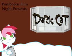 Size: 900x700 | Tagged: safe, artist:daisyhead, oc, oc only, oc:flicker, ponibooru film night, dark cat