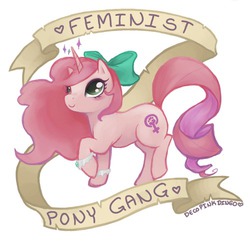 Size: 500x486 | Tagged: safe, artist:decopinkdingo, oc, oc only, drama, feminism, old banner, solo