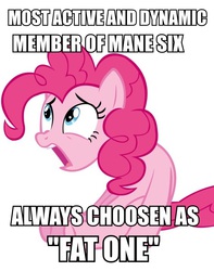 Size: 566x718 | Tagged: safe, pinkie pie, g4, fat, image macro, meme, misspelling