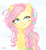 Size: 741x800 | Tagged: safe, artist:mcponyponypony, fluttershy, butterfly, g4, alternate hairstyle, female, flower in hair, rapunzel, smiling, solo