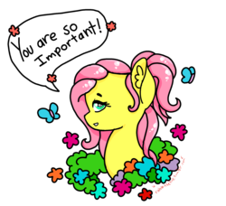 Size: 2142x1952 | Tagged: source needed, safe, artist:bunnycat, fluttershy, butterfly, g4, alternate hairstyle, cute, flower, positive ponies, shy, simple background, sweet, transparent background, uplifting