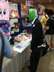 Size: 600x800 | Tagged: artist needed, safe, oc, oc:anon, human, bronycon, 2014, artist alley, body pillow, convention, cosplay, irl, irl human, photo, shopping