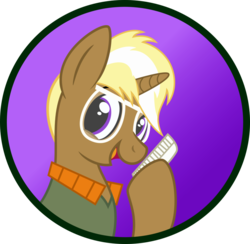 Size: 1024x1001 | Tagged: safe, artist:koonzypony, trenderhoof, pony, unicorn, g4, button, comb, happy, male, solo, stallion