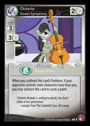 Size: 344x480 | Tagged: safe, enterplay, octavia melody, g4, my little pony collectible card game, rock n rave, ccg, cello, female, musical instrument, solo, the canterlot sun