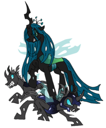 Size: 620x754 | Tagged: safe, artist:unoservix, queen chrysalis, changeling, changeling queen, g4, evil smile, female, grin, smiling