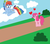 Size: 1581x1401 | Tagged: safe, artist:artistrarity, pinkie pie, rainbow dash, g4, cloud, cloudy, female, half r63 shipping, heart, male, rainbow blitz, rule 63, ship:pinkieblitz, ship:pinkiedash, shipping, straight