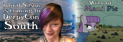 Size: 1150x400 | Tagged: safe, maud pie, human, g4, ingrid nilson, irl, irl human, photo, voice actor