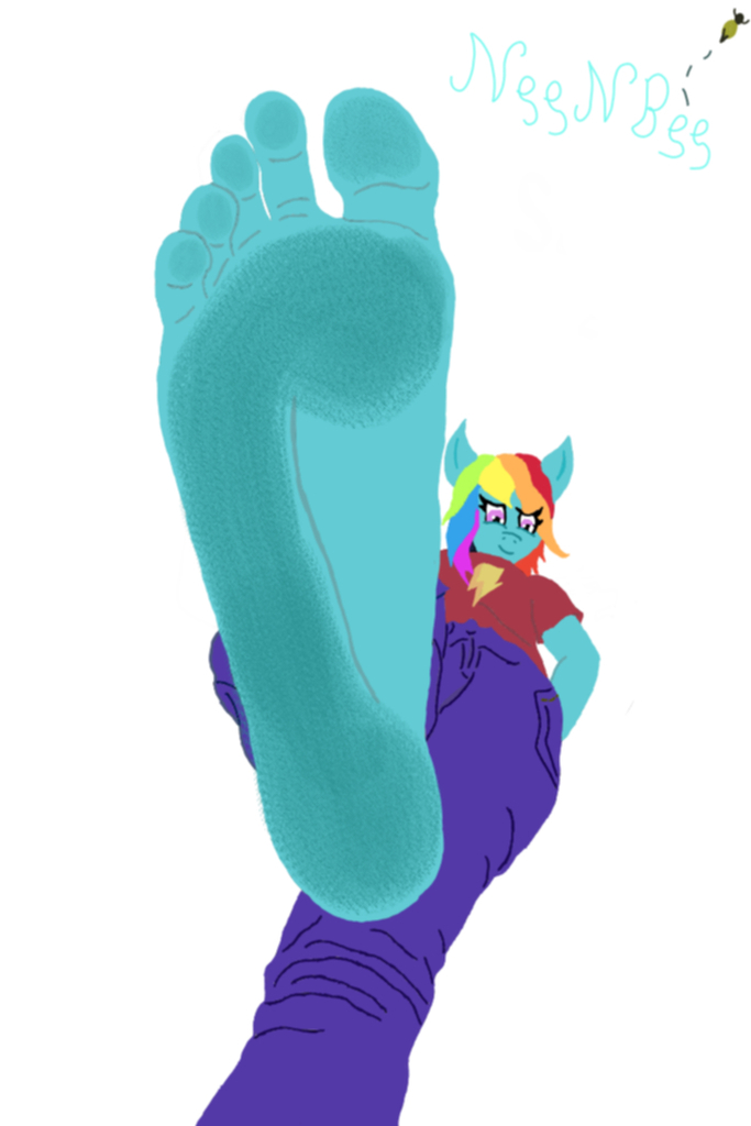 689993 Safe Artist Nenbee Rainbow Dash Anthro Plantigrade Anthro