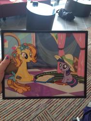 Size: 600x800 | Tagged: safe, artist:jackofmosttrades, daring do, twilight sparkle, oc, g4, book, filly, g.m. berrow, hat, irl, papercraft, photo, pith helmet, younger