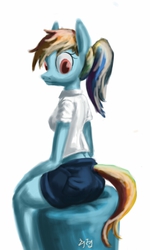 Size: 614x1024 | Tagged: dead source, safe, artist:chickhawk96, rainbow dash, anthro, g4, female, solo