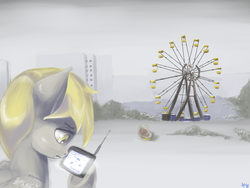 Size: 1024x768 | Tagged: safe, artist:chickhawk96, derpy hooves, pegasus, pony, g4, chernobyl, female, mare, pripyat, solo