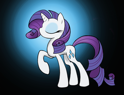 Size: 1300x1000 | Tagged: safe, artist:t3zz, rarity, g4, eyes closed, female, raised hoof, simple background, solo