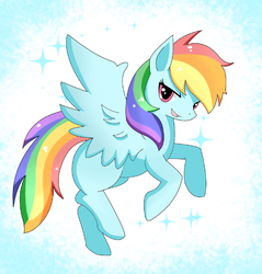 Size: 1000x1047 | Tagged: safe, artist:shiragariria, rainbow dash, g4, female, pixiv, solo