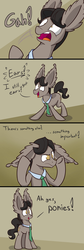 Size: 1000x2983 | Tagged: safe, artist:heir-of-rick, eleventh hour, earth pony, pony, g4, comic, dialogue, doctor who, ear fluff, eleventh doctor, implied regeneration, impossibly large ears, male, necktie, regeneration, solo, the doctor