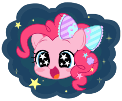 Size: 600x496 | Tagged: safe, artist:momo, pinkie pie, ask harajukupinkiepie, g4, animated, blushing, bow, cute, diapinkes, female, happy, open mouth, smiling, solo, sparkles, starry eyes, wingding eyes