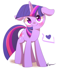 Size: 1124x1337 | Tagged: safe, artist:sion, twilight sparkle, pony, unicorn, g4, blushing, cute, female, floppy ears, heart, looking at you, mare, pictogram, simple background, smiling, solo, twiabetes, white background