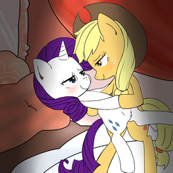 Size: 2000x2000 | Tagged: safe, artist:coldbest, applejack, rarity, g4, duo, female, high res, lesbian, ship:rarijack, shipping