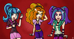 Size: 2800x1500 | Tagged: safe, artist:monnarcha, adagio dazzle, aria blaze, sonata dusk, equestria girls, g4, my little pony equestria girls: rainbow rocks, clothes, eyeshadow, female, fingerless gloves, gem, gloves, makeup, siren gem, the dazzlings, trio