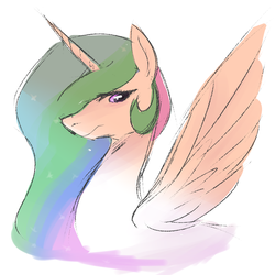 Size: 900x900 | Tagged: safe, artist:pegacornss, princess celestia, alicorn, pony, g4, female, simple background, solo