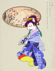 Size: 1024x1322 | Tagged: safe, artist:witchbehindthebush, rarity, g4, clothes, female, geisha, solo