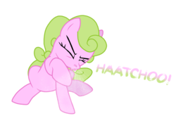 Size: 2048x1536 | Tagged: safe, artist:proponypal, daisy, flower wishes, g4, background pony, eyes closed, female, mucus, nostrils, simple background, sitting, sneezing, sneezing fetish, snot, solo, spit, spray, transparent background