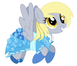 Size: 2241x1906 | Tagged: safe, artist:reitanna-seishin, derpy hooves, pegasus, pony, g4, braid, bubble, clothes, dress, female, mare, shoes, simple background, solo, transparent background, vector