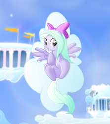 Size: 10902x12239 | Tagged: safe, artist:rainbownspeedash, flitter, pony, g4, absurd resolution, cloud, cloudsdale, female, hooves, solo, underhoof, wingding eyes