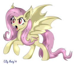 Size: 1700x1504 | Tagged: dead source, safe, artist:montyth, fluttershy, bat pony, pony, g4, female, flutterbat, race swap, simple background, solo, transparent background