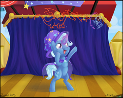 Size: 3000x2400 | Tagged: safe, artist:impydoo, trixie, pony, g4, bipedal, female, high res, magic, solo