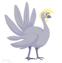 Size: 400x406 | Tagged: safe, artist:canarycharm, derpy hooves, turkey, g4, female, solo, species swap