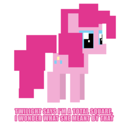 Size: 6000x6000 | Tagged: safe, artist:greaterlimit, pinkie pie, g4, absurd resolution, pun, rectangle pony, simple background, square, transparent background