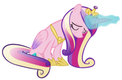 Size: 9722x6389 | Tagged: safe, artist:archive-alicorn, princess cadance, alicorn, pony, g4, absurd resolution, concave belly, eyes closed, female, mare, simple background, slender, thin, transparent background, vector