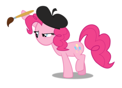 Size: 8000x5752 | Tagged: safe, artist:archive-alicorn, pinkie pie, earth pony, pony, g4, absurd resolution, paintbrush, simple background, transparent background, vector