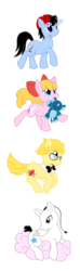 Size: 604x2044 | Tagged: safe, artist:perfectpinkwater, earth pony, pegasus, pony, unicorn, cloud, earthbound, jeff andonuts, ness, nintendo, paula jones, ponified, prince poo, simple background, teddy bear, transparent background