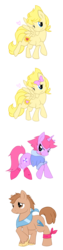 Size: 400x1600 | Tagged: safe, artist:perfectpinkwater, earth pony, pegasus, pony, unicorn, duster, earthbound, heart, kumatora, lucas, mother 3, nintendo, ponified, rule 63, simple background, transparent background