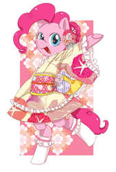 Size: 1181x1748 | Tagged: safe, artist:daikoku, pinkie pie, earth pony, pony, g4, bipedal, cute, diapinkes, female, pixiv, solo, wa-loli