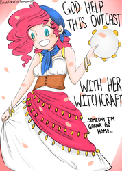 Size: 610x856 | Tagged: safe, artist:echoedhearts, pinkie pie, human, friendship is witchcraft, pinkie's brew, g4, gypsy pie, humanized, the hunchback of notre dame