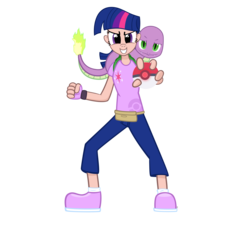 Size: 3000x3000 | Tagged: safe, artist:navitaserussirus, spike, twilight sparkle, charmander, human, g4, female, high res, humanized, poké ball, pokémon, pokémon trainer, simple background, trainer, transparent background