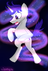 Size: 760x1137 | Tagged: safe, artist:sigmanas, oc, oc only, oc:warpswirl, pony, unicorn, levitation, magic, solo, surprised