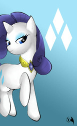 Size: 562x910 | Tagged: safe, artist:wings-dragon, rarity, g4, element of generosity, female, raised hoof, smiling, solo