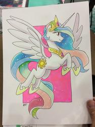 Size: 768x1024 | Tagged: safe, artist:tony fleecs, princess celestia, g4, female, solo, traditional art