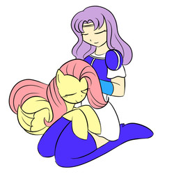 Size: 600x600 | Tagged: safe, artist:kloudmutt, fluttershy, human, g4, crossover, fire emblem, fire emblem: the blazing blade, florina (fire emblem)