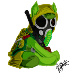 Size: 536x572 | Tagged: safe, oc, crossover, gas mask, gun, simple background, solo, transparent background, weapon