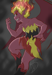 Size: 800x1139 | Tagged: safe, artist:collaredginger, sunset shimmer, equestria girls, g4, my little pony equestria girls, female, solo, sunset satan