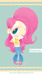 Size: 562x986 | Tagged: safe, artist:ilianagatto, fluttershy, human, g4, chibi, female, humanized, solo, winged humanization