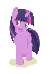 Size: 2000x3000 | Tagged: safe, artist:siagia, twilight sparkle, unicorn, g4, female, high res, looking at you, mare, pixiv, simple background, smiling, solo, unicorn twilight, white background