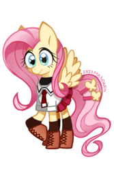 Size: 500x750 | Tagged: safe, artist:bartolomeus_, fluttershy, g4, clothes, cute, female, solo